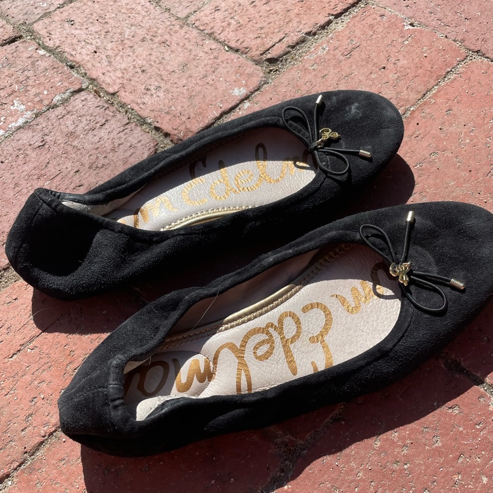 Black suede Sam Edelman ballet flats